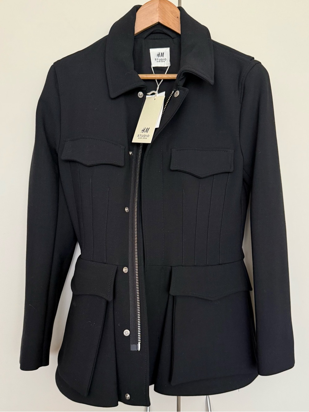 H&M Studio Hourglass Black Structured Corset Scuba Blazer Size 34/S NWT Mugler